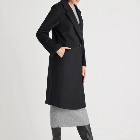 Quince Italian Wool Classic Single-Breasted Coat-Size Medium - Picture 2 of 7